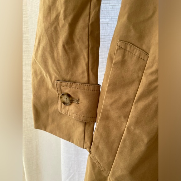 Abercrombie & Fitch Tan / Camel Trench Coat with Red Plaid Lining - Picture 4 of 10